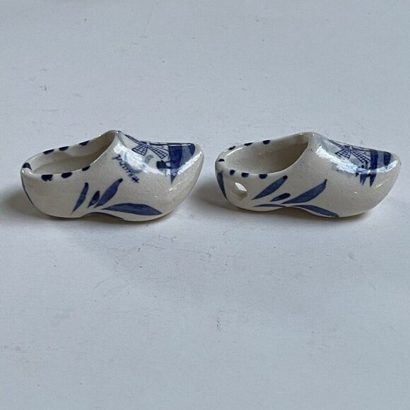 Delft Blue Holland Souvenir Miniature Dutch Porcelain Clogs Shoes Home Decor - Picture 5 of 7
